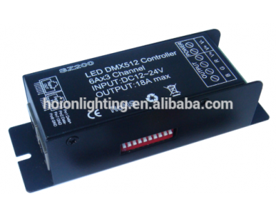 LED DMX512 Decoder, RGB Led DMXController,DIP switch led dmx decoder, 6A*3CH,CE,RoHS,