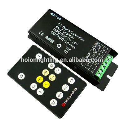 Led 2 Channel rf remote control cct comtroller for dual white led strip CE RoHS Warranty